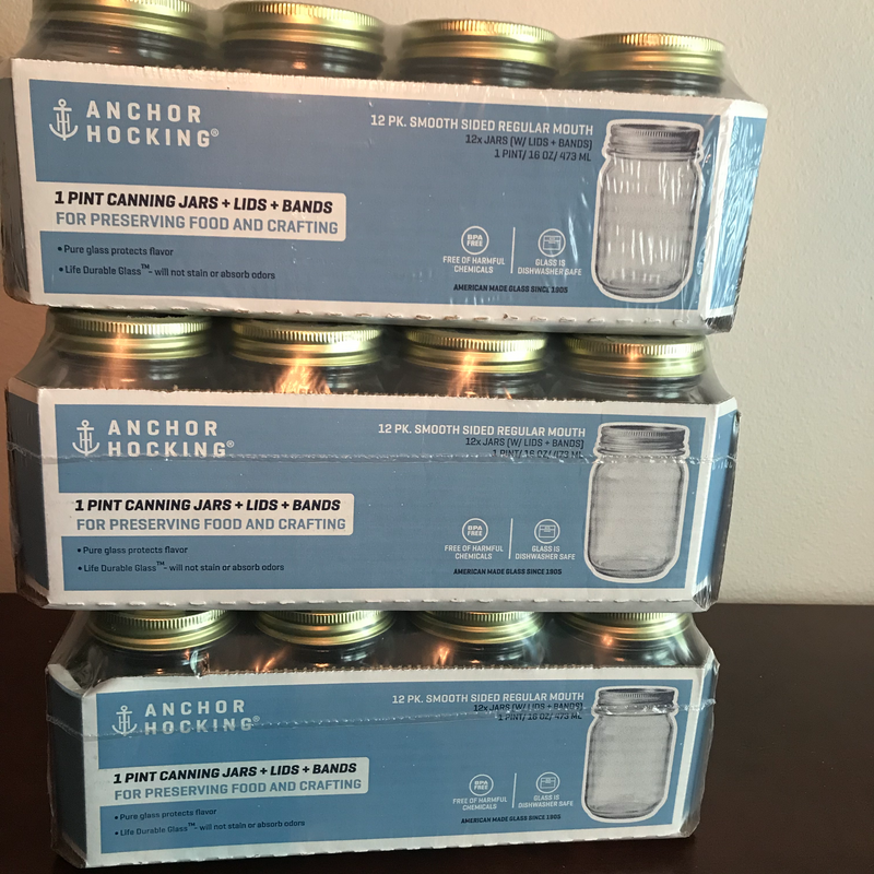 Unopened - 3 - 12 Pack Canning Jars 16 oz - The Jar Store (1 set of 3 available)