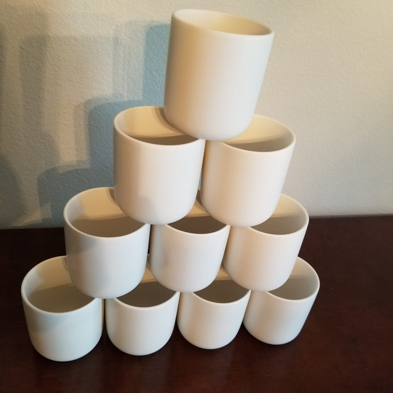 Unused - 10 WHITE NORDIC CERAMIC TUMBLERS - Candlescience (2 boxes available)