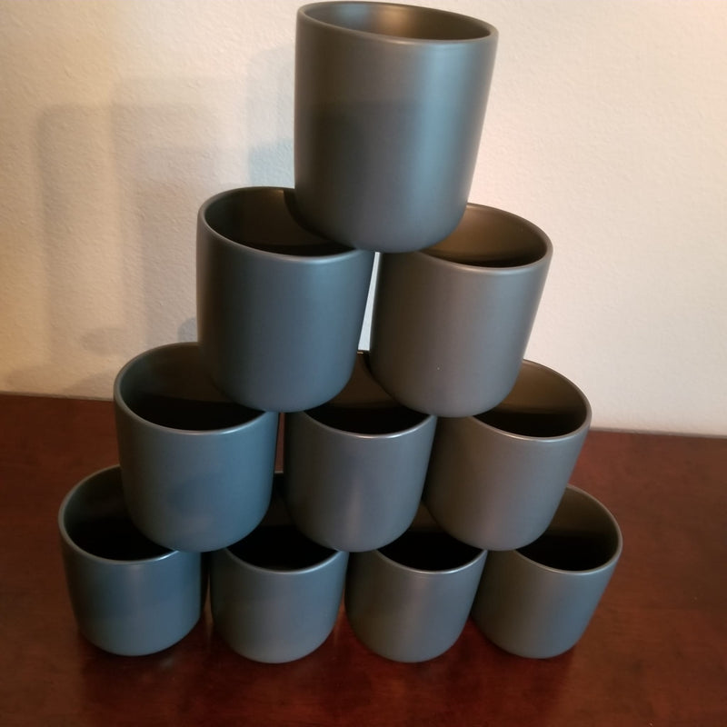 Unused - 10 CHARCOAL NORDIC CERAMIC TUMBLERS - Candlescience (2 boxes available)